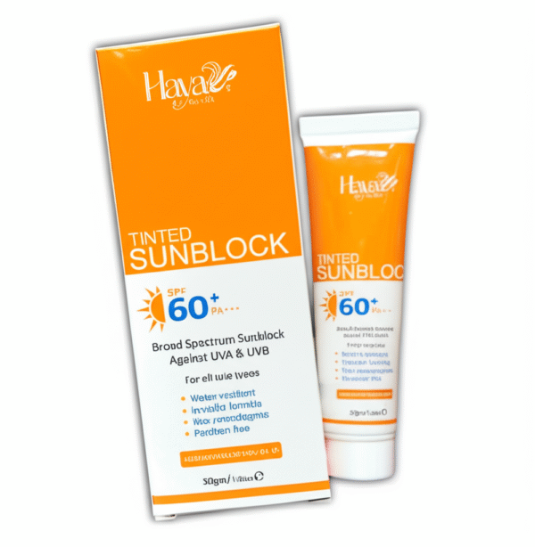 Haya Tinted Sunblock SPF 50 Broad Spectrum UV Protection with Natural Skin Tint, Lightweight & Non-Greasy Formula for All Skin Types write me description for this - Image 3